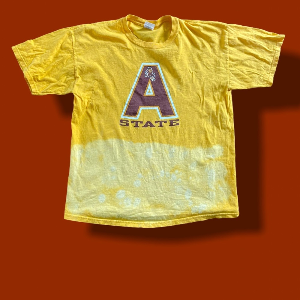 arizona state university bleached yellow + red tee